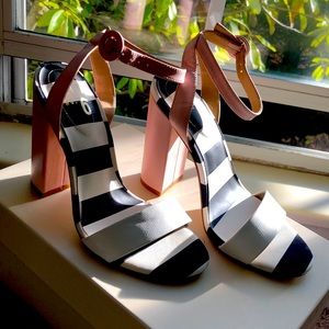 Color block chunky heels-Excellent Condition! ⚡️👠